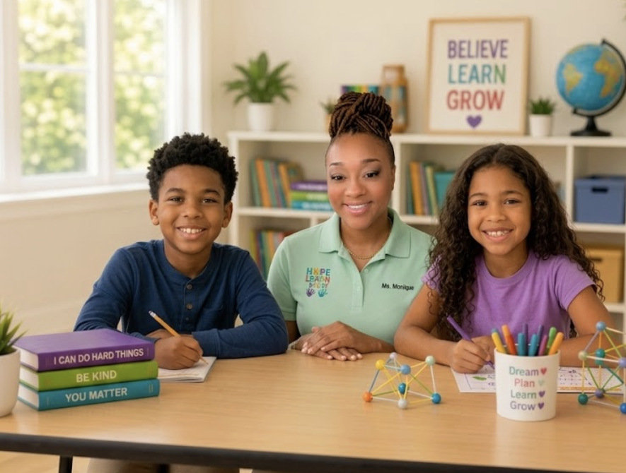 Ms. Monique with students
