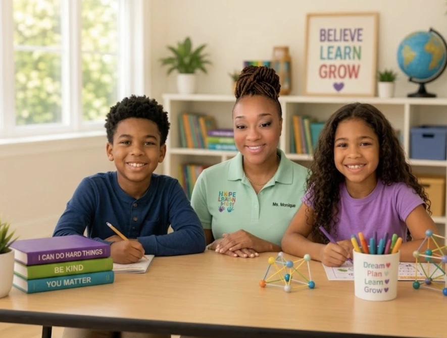 Ms. Monique with students